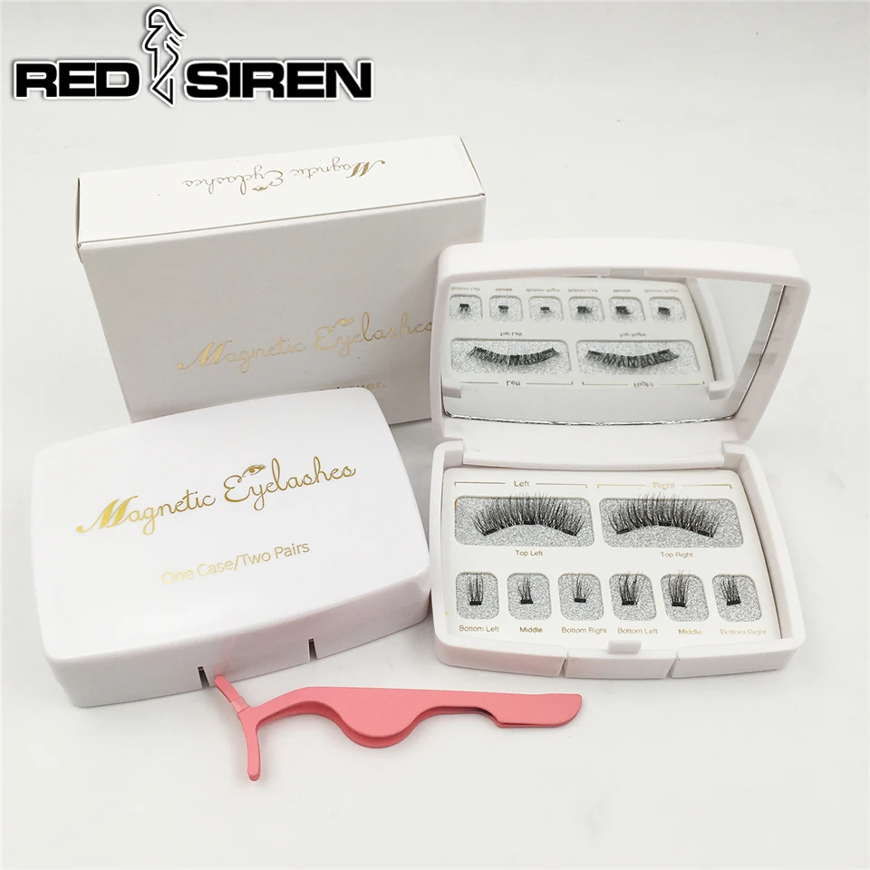 Красная сирена магнитные ресницы высокого качества Накладные ручной работы