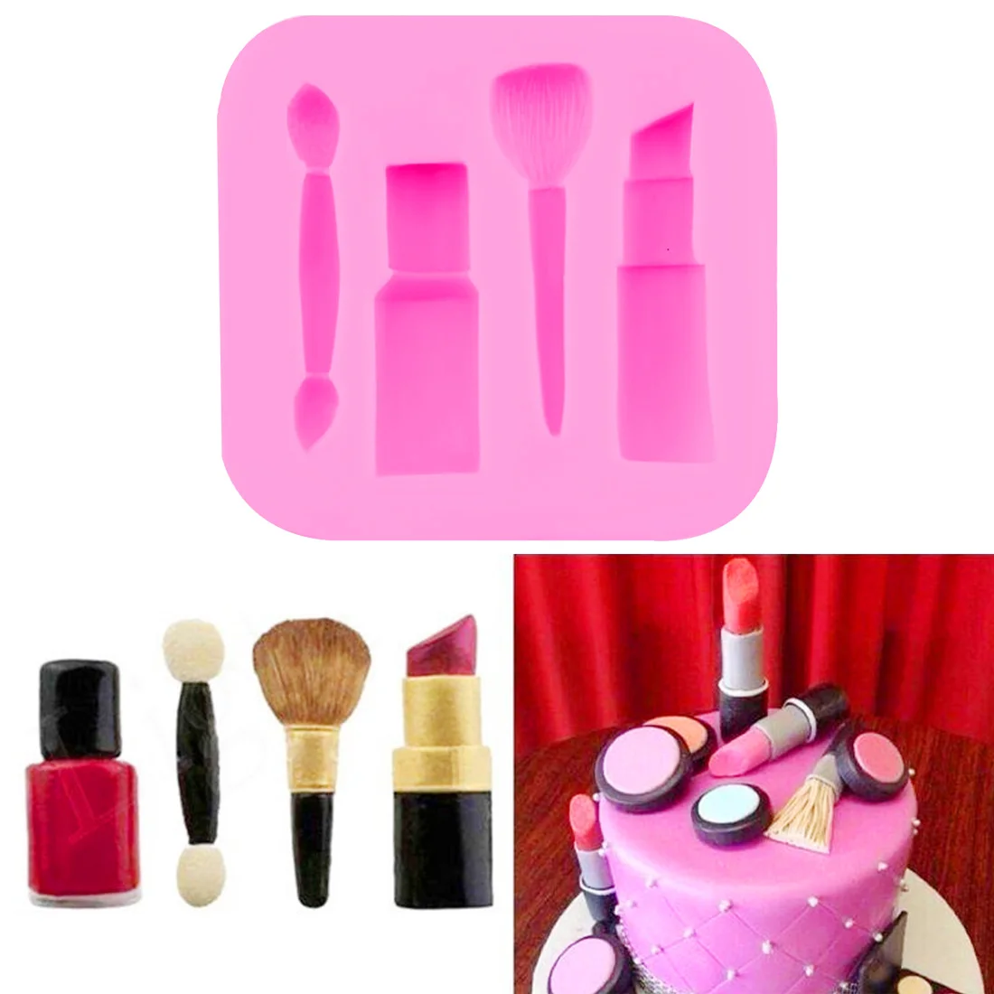 DIY Инструменты для украшения торта инструменты макияжа силиконовая форма губная