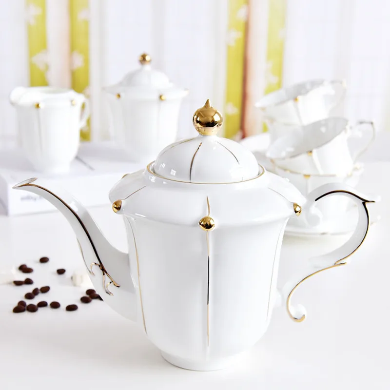Tea Set Tearware Bone China Teapot Teacups Saucers Creamer Sugar Bowl Teacup & Saucer British Afternoon Cups | Дом и сад