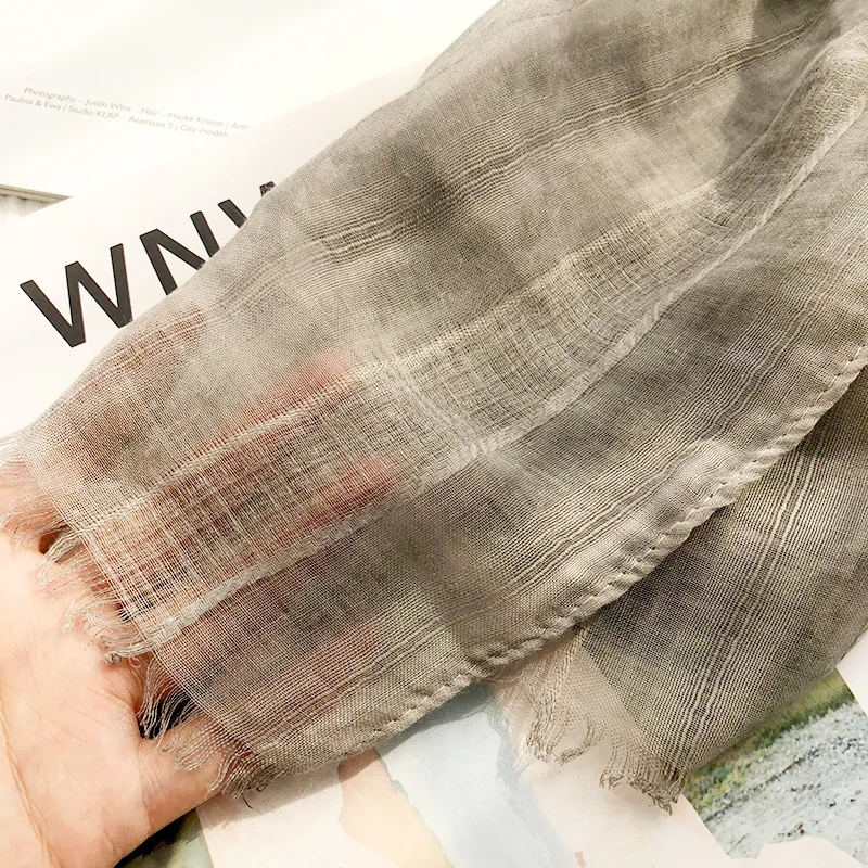 

190*90cm New Brand Winter Soft Tassel Woven Wrinkled Cotton Men Scarves