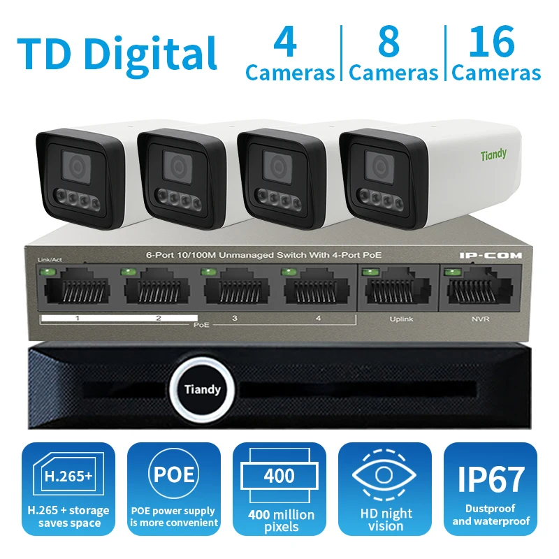 FSD 4MP HD camaras de segurided IP камера безопасности комплект видеонаблюдения беспроводная