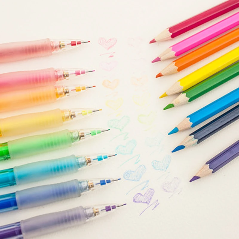 Pilot HCR-197 Color Mechanical Pencil + Refill 8 Colors 0.7mm Erasable Hand-painted Student Painting | Канцтовары для офиса и