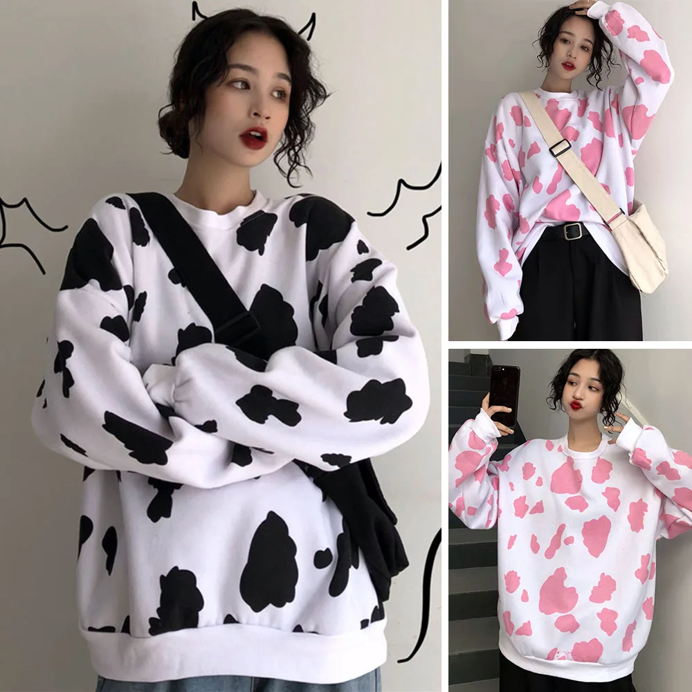 

Autumn 2020 Hoodie Fashion Women Print Hoodie Warm Long Sleeve Loose Casual Sweatshirt Pullover Hoodies