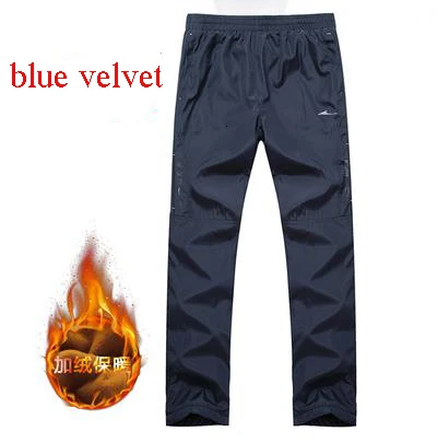 Blue thick Pants Men Easy Thickening Sweatpants Windbreak Add Cotton Fleece Warm Trousers Men Student Casual Long Pants Joggers Streetwear - Цвет: Blue thick