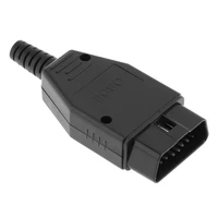 obd ii obd2 diy 16 pin male extension opening cable car diagnostic interface connector plug adapter with sr shell and screw