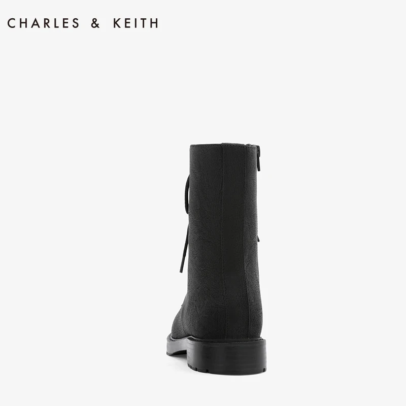 CHARLES＆KEITH Женские Берцы CK1-90900067 Чувство Твердости На шнуровке Средний Каблук