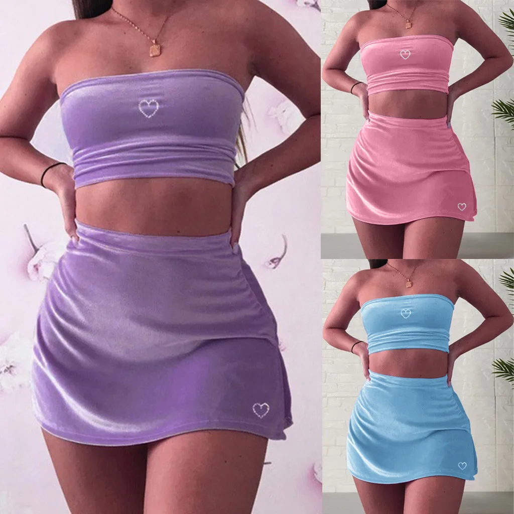 Ярко-розовый женский сексуальный комплект из двух предметов привлекательный топ