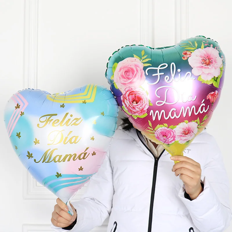 5 шт. 18 дюймов испанский фольга Feliz dia Mama воздушные шары сердце Te Quiero День матери