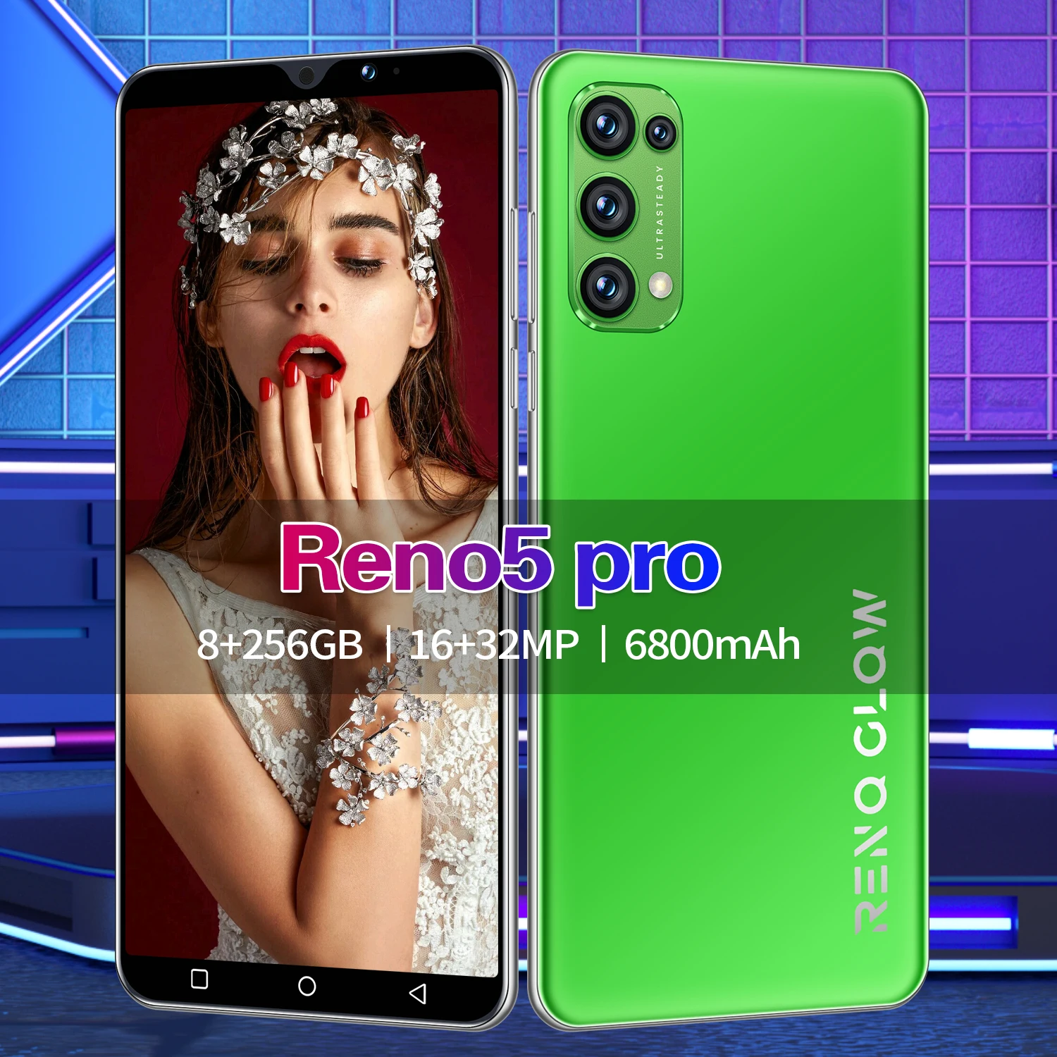 

New Arrival 2021 8GB RAM 256GB ROM 5G Smart Phone 6800mAh Battery 10 Core 16MP 32MP Camera Face Fingerprint Cell Phone MTK6889