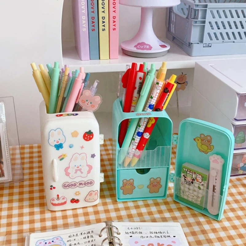 Kawaii держатель для ручек в холодильнике Настольный органайзер коробка хранения