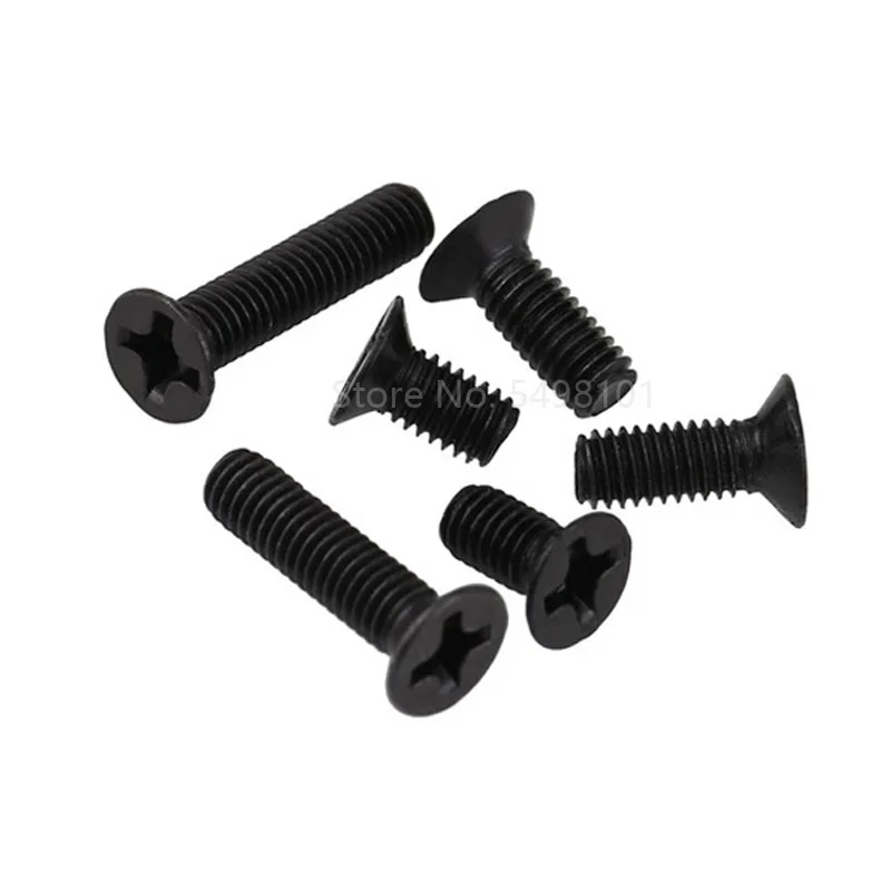 50 шт. M1 M1.2 M1.4 M1.6 M2 M2.5 M3 M4 Mini Micro Small Black 304 нержавеющая сталь крест Phillips плоский
