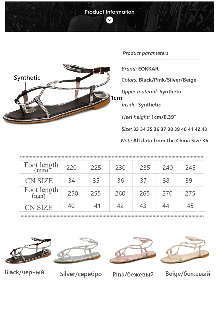 

Eokkar 2020 Criss Cross Tied Women Flip Flop Bohemia Sandals Ladies Flats Shoes Beach Sandals Crystal Women Shoes Size 34-43