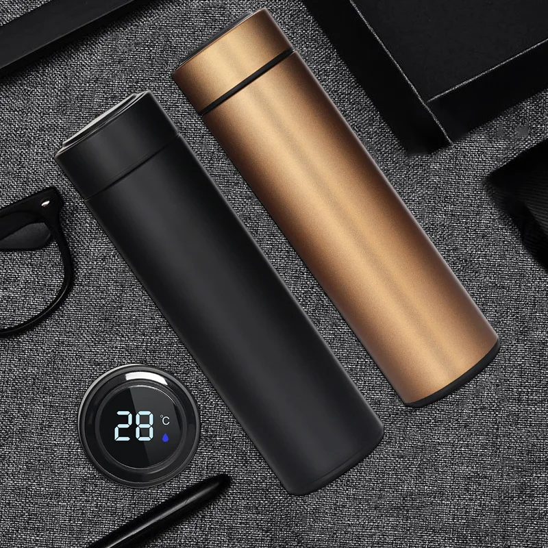 

500ml Insulated Vacuum Flask Smart Stainless Steel Thermal Bottle With LED Temperature Display Screen Waterproof Thermo Mug