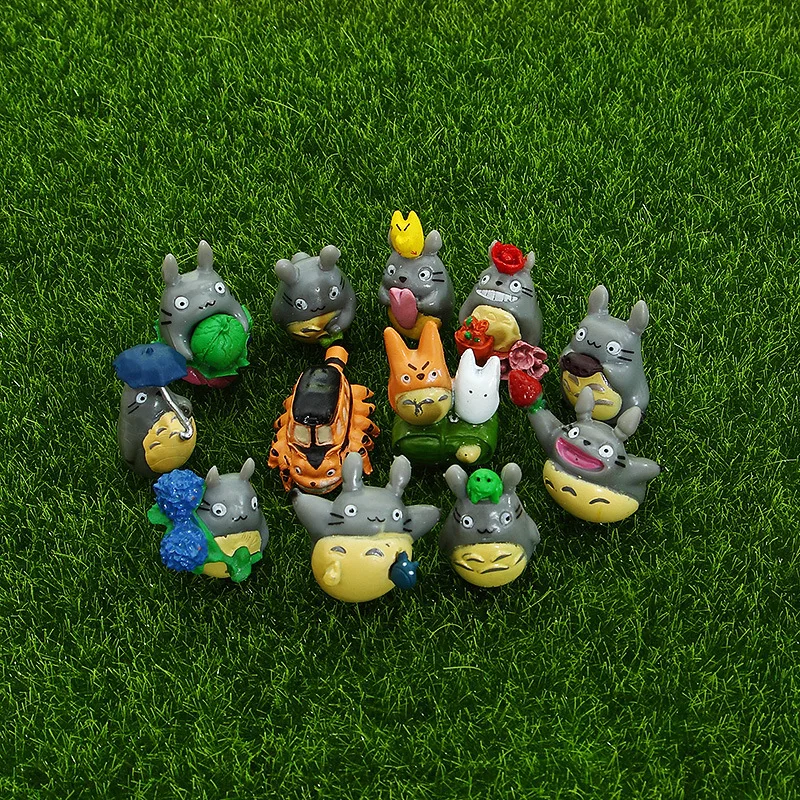 

12Pcs/lot Cartoon Totoro Modeling Creative Small Ornaments Potted Micro-landscape Ornament Combination Of 12 Different Styles