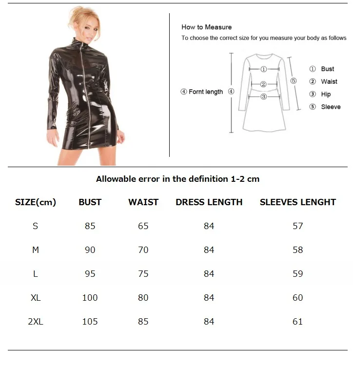 Платье-миди из ПВХ с длинным рукавом на молнии