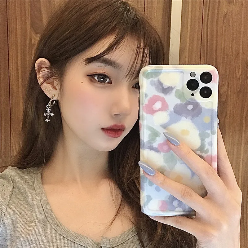 Свежие красные и белые цветы для 11 pro max iPhone X/XS/XR мобильный телефон Capa IPhone7 женский