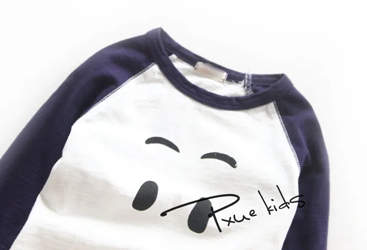 

Autumn spring baby boys girls cotton raglan sleeve cartoon print patchwork fashion children long-sleeved T-shirt clothes