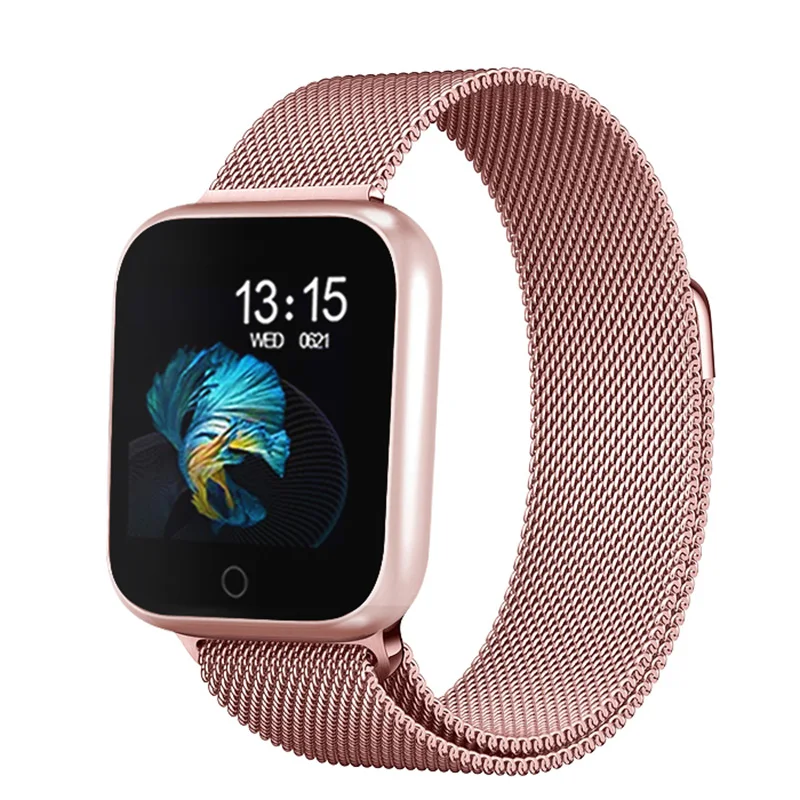 T80 Pink Steel P70 P68 Смарт часы кровяное давление монитор сердечного ритма IP68 фитнес-браслет часы для женщин мужчин Smartwatch для IOS Android - Цвет: T80 Pink Steel