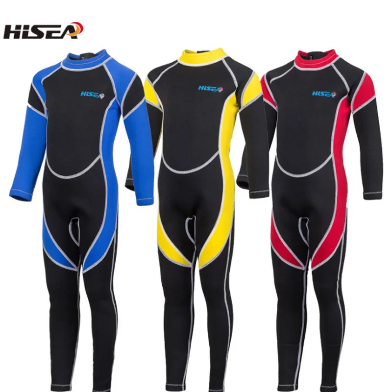 

Hisea Neoprene Kids Diving Suit Boy/Girl Egislation Children's Bathing Suit Long Mouwen Uv Protection Surfing Snorkeling Pack