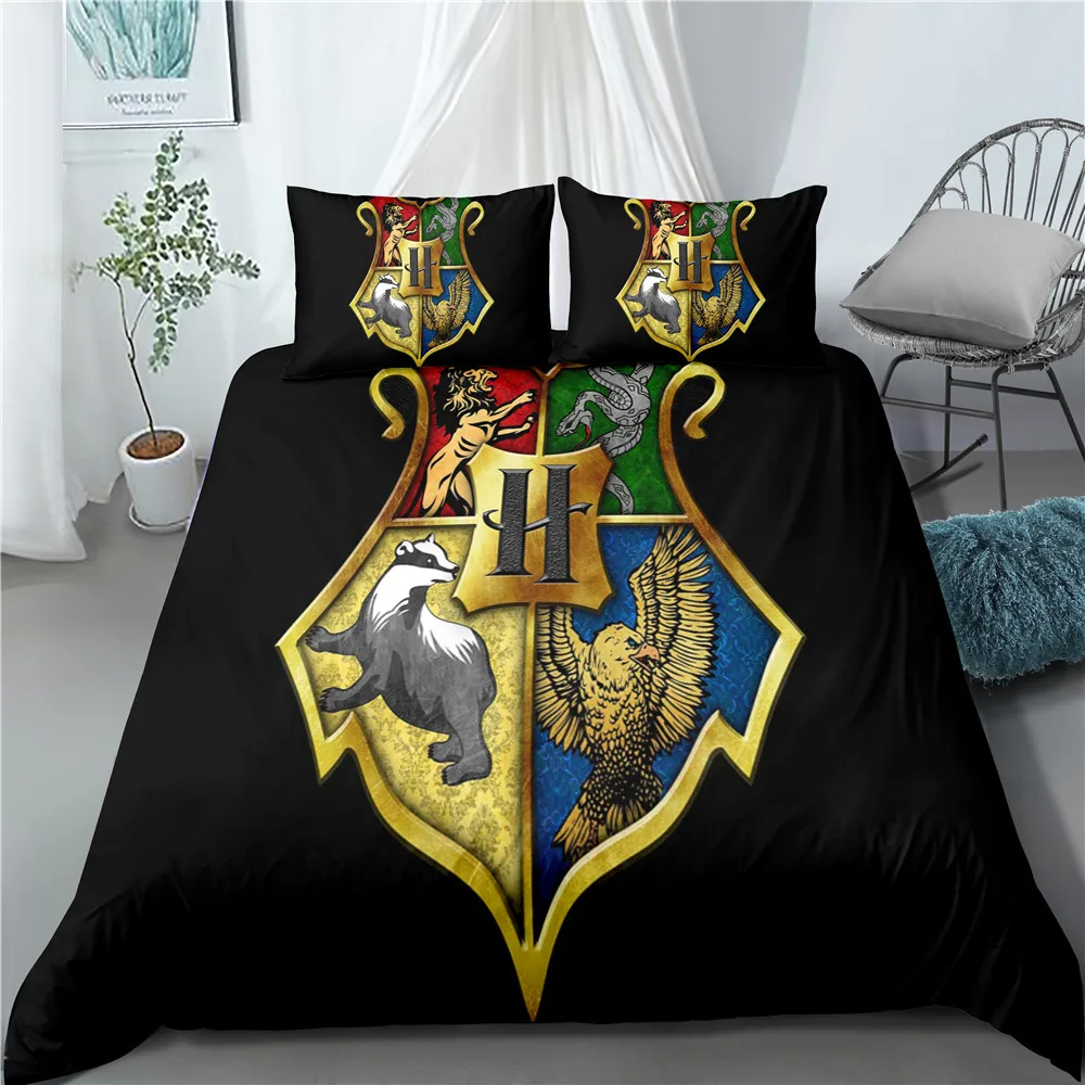 

2/3 Pieces The Film/Movie 3 Logo Bedding Set 3 Piece Magic Literary Novel Soft Duvet Cover Kids Bed Quilt Cover Anime Bed Cover