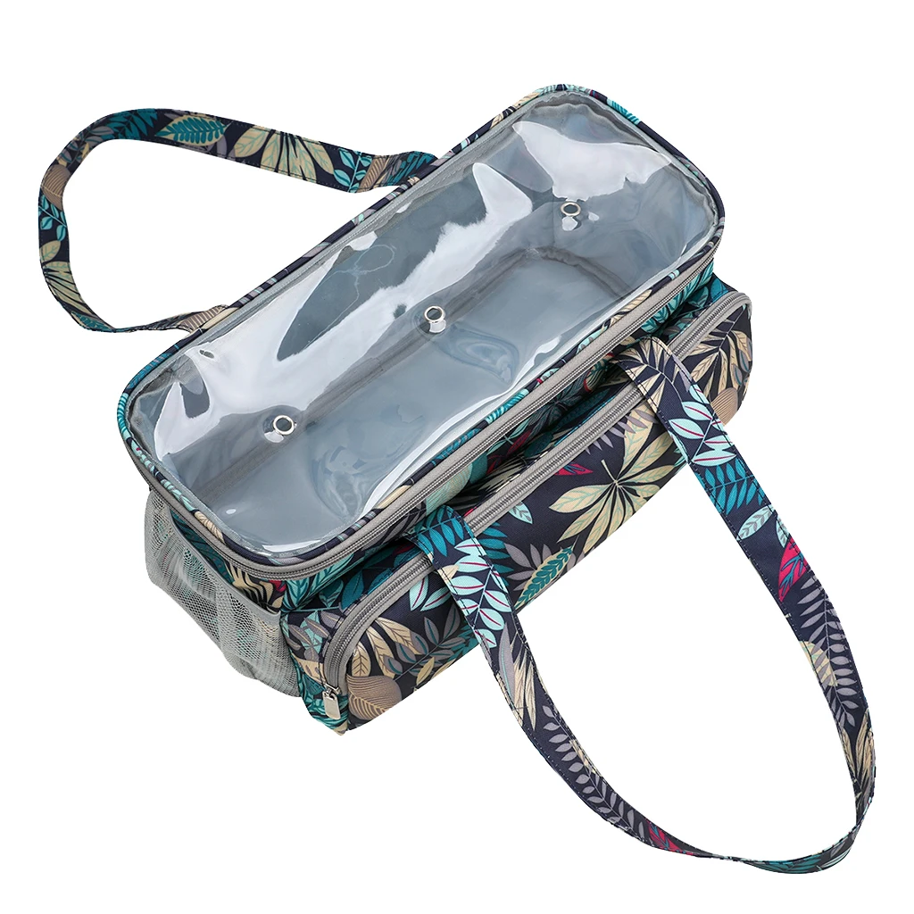 

Portable Knitting Bag Yarn Storage Tote with Clear Top for Yarn Unfinished Project for Crochet Hooks Knitting Accessories