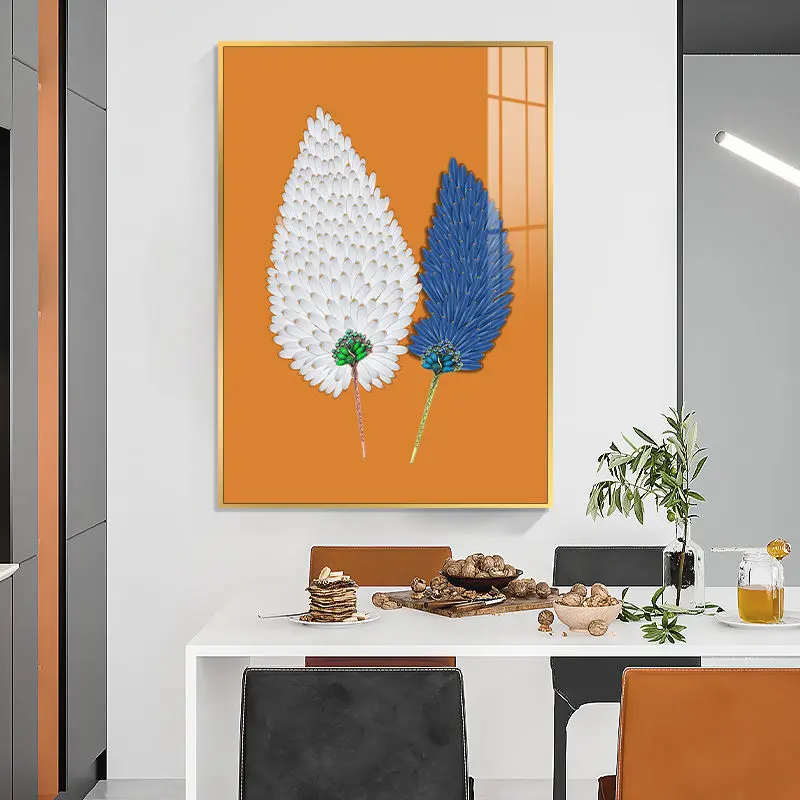 Вертикальный современный фотобокс с подсветкой абстрактное перо без отверстий