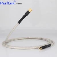 preffair 1pc silver plated qed hifi usb cable high quality type a to b dac data usb cable