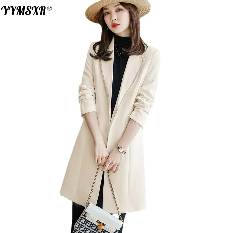 2022 Autumn and Winter New Ladies Long-sleeved Professional Suit Temperament Long Jacket Formal Wear High-quality Work Clothes