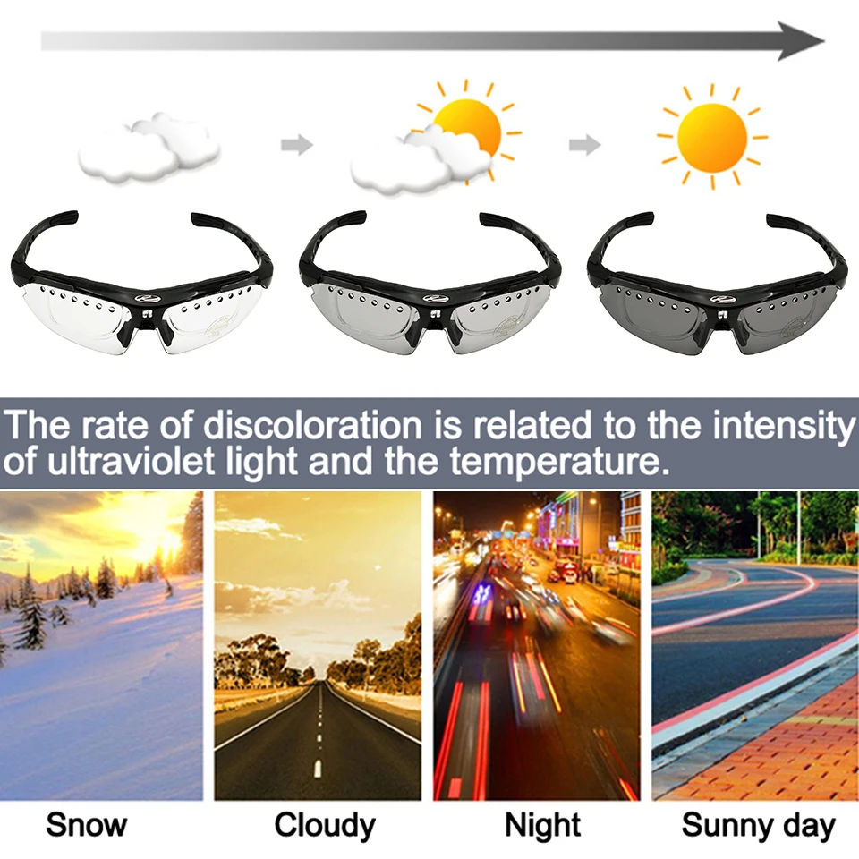 Велосипедные очки LOCLE фотохромные спортивные UV400|Очки для велоспорта| |