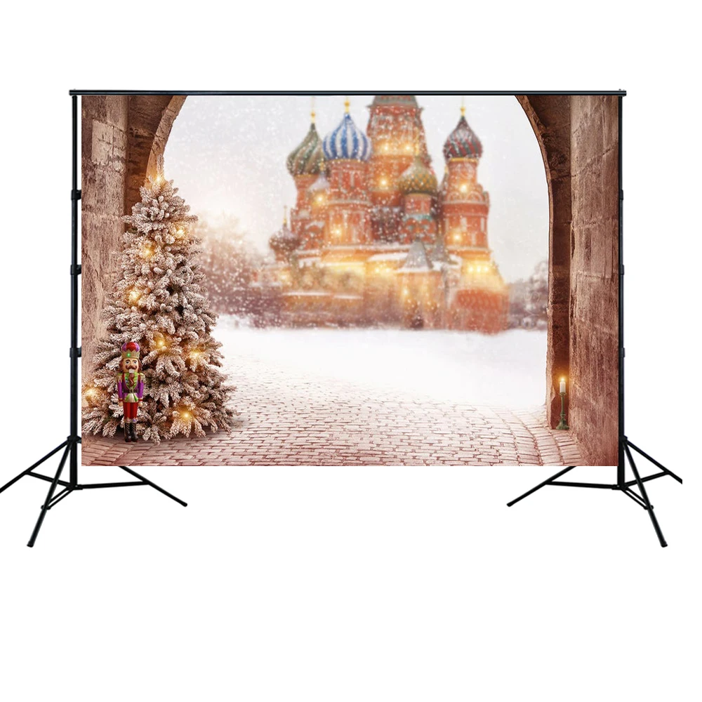 Рождественский фон Рождественская елка зима белый снег парк развлечений