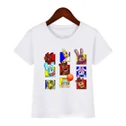 Футболка с надписью five night at fredy, детские футболки с забавным мультяшным рисунком, детский летний топ, одежда для маленьких мальчиков, белые футболки, милые футболки