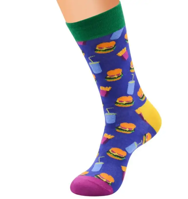 Модные художественные Носки с рисунком счастливые мужские носки из хлопка