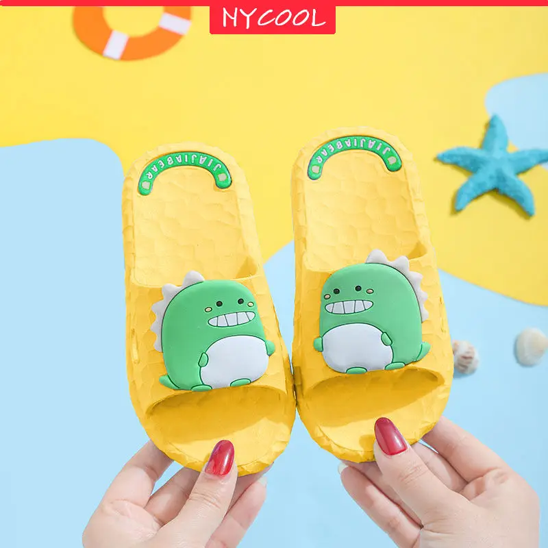 

NYCOOL Cute Dinosaur Cartoon Kids Shoes Boys Beach Shoes Baby Girls Shoes Children Non-Slip House Slippers Pupil Junior Footwear