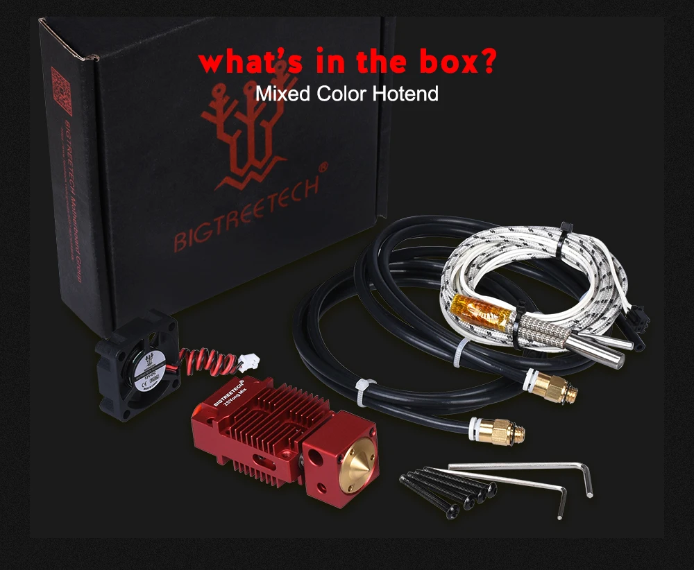 BIGTREETECH 2 в 1 из Hotend смешанные цвета 12 В/24 В 1,75 мм нити Боуден Экструдер 3d части принтера VS V6 Hotend для Titan MK8