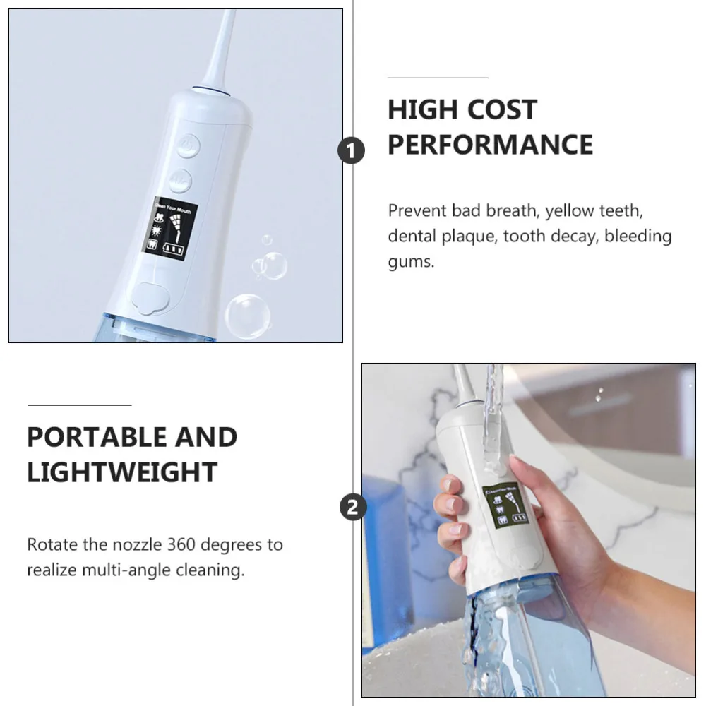 

1 set of Water Oral Irrigator Flosser Electric Tooth Care Teeth Cleaning Tool
