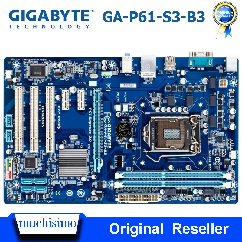 Материнская плата GIGABYTE LGA1155 десктопная материнская H61 Socket LGA 1155 i3 i5 i7 DDR3 16 ГБ ATX