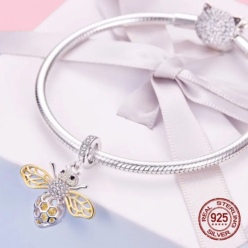 Подвеска из серебра 925 пробы с фианитами для браслета | Украшения и аксессуары