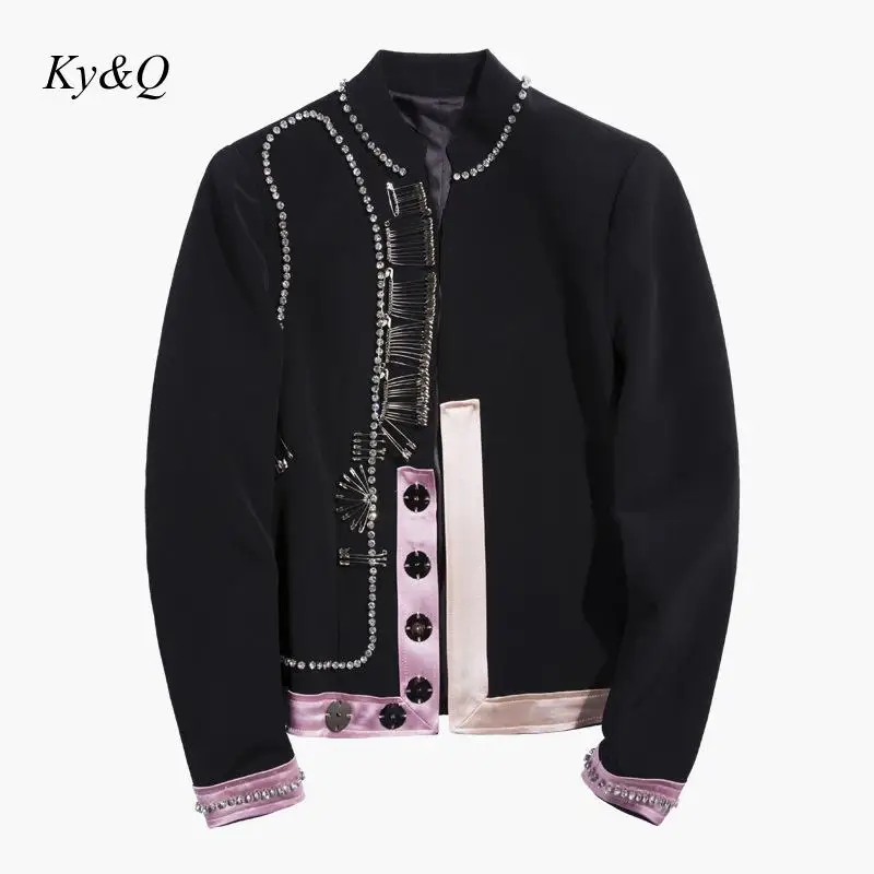 Женская атласная куртка с длинным рукавом подиумный брендовый Роскошный Черный