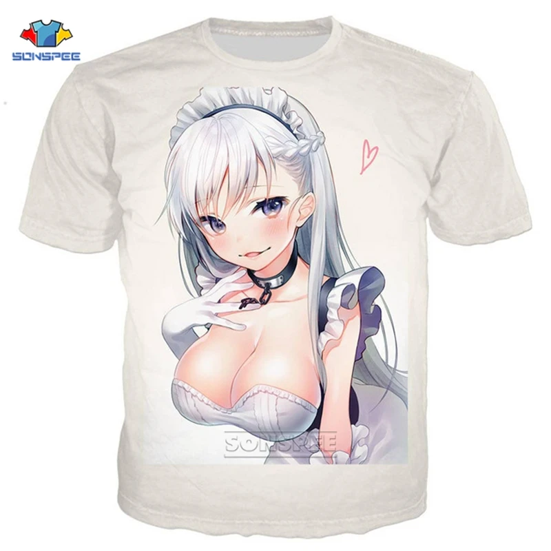 SONSPEE аниме 3D печати футболка для мужчин и женщин Azur Lane модные футболки