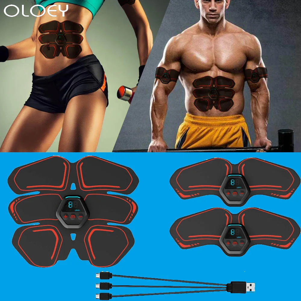 

Abdominal Muscle Stimulator Toner Rechargeable Smart Abs Fitness Gear USB Charged Electrostimulation Exercise Equipment Home Gym