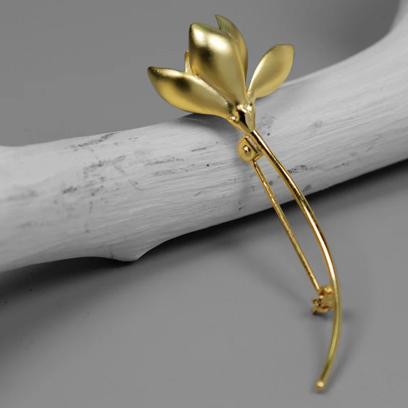 Женская Брошь В Виде Цветка магнолии из серебра 925 пробы|flower brooch pin|pins for womenbrooch pins
