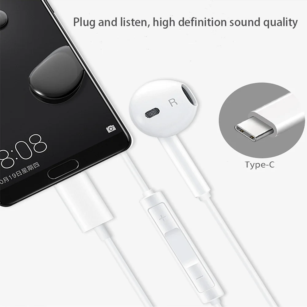Наушники вкладыши HUAWEI CM33 USB Type C микрофон для Mate 10 Pro 20 X RS P20 30 Note 10|Наушники и