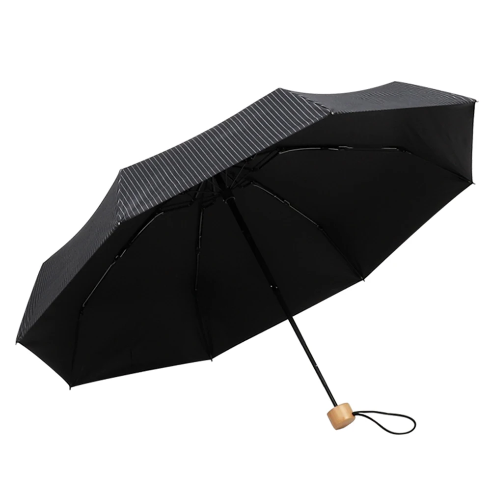 Stripe Black Парашютный мини-зонт от дождя, женский ультра-светильник, анти-УФ, Солнцезащитный зонт для девочек, для путешествий, Портативный Карманный Зонт, 8 K, Ветрозащитный зонтик - Цвет: Stripe Black