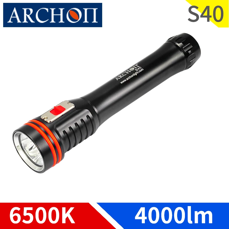 Фонарик ARCHON S40 4000 люмен для дайвинга подводный водонепроницаемый фонарь 100 м