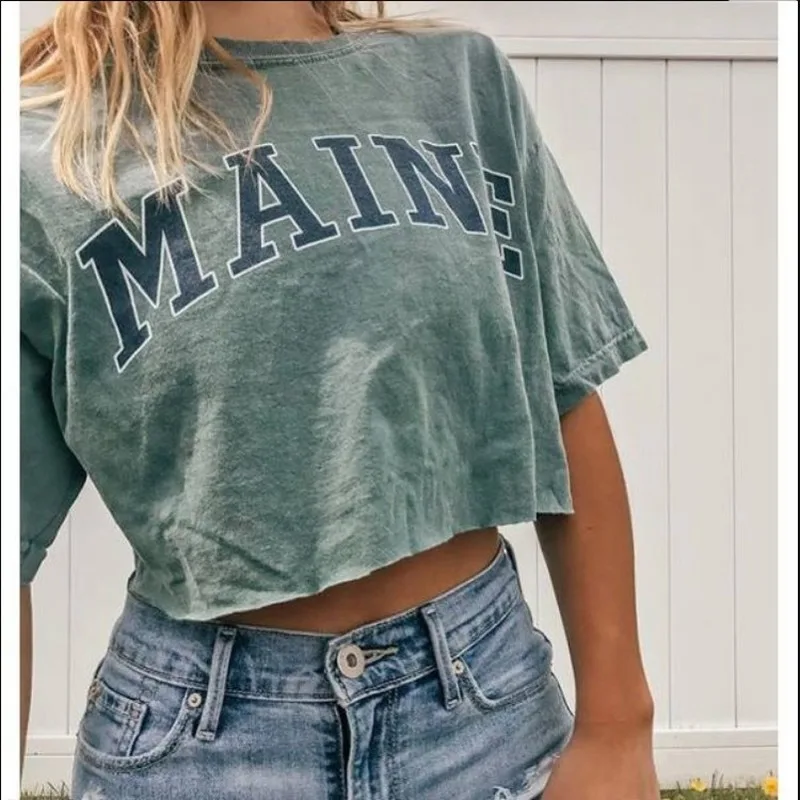 

Plus Size Short Sleeve Clothing Army Green Letter Print Short Woman Tshirts Vintage Casual Loose O Neck Streetwear 2021 Summer