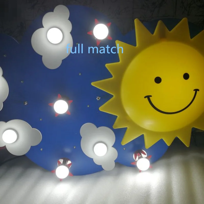 Детская Спальня Мультфильм светодиодный потолочный светильник украшение солнца