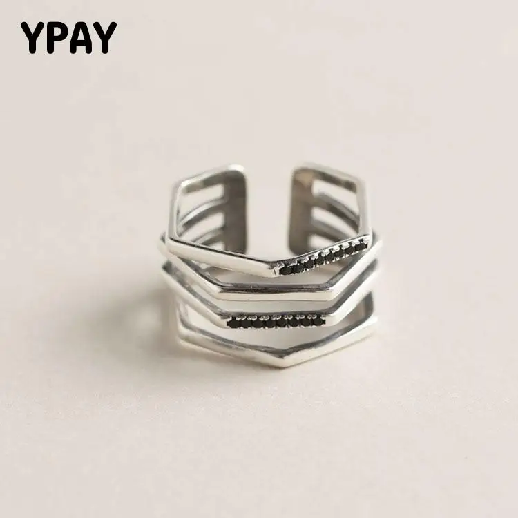 Женское многослойное кольцо YPAY регулируемое из настоящего стерлингового