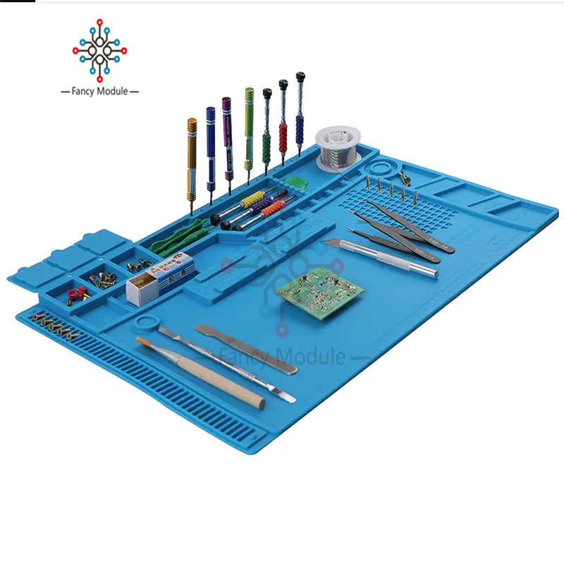 Soldering Station Silicone Heat Insulation Working Pad Mat Platform S-160 S-170 S-180 for BGA Soldering Repair with Magnetic