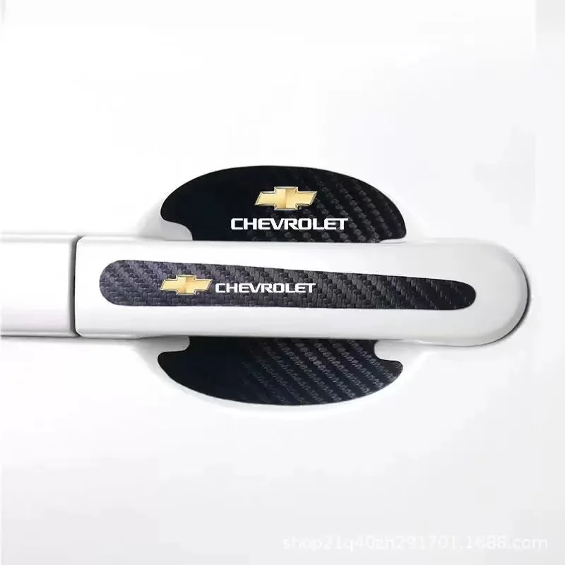 

8pcs/Set Carbon Fiber Texture Car Door Handle Cup Scratch Protective Stickers For Chevrolet Lova Cruze Aveo Spark Accessories