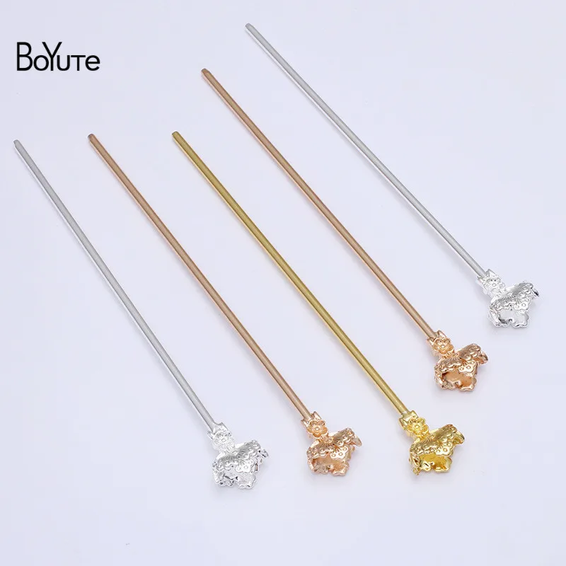 

BoYuTe (20 Pieces/Lot) 15*16MM Metal Alloy Flower Hair Stick Vintage Hair Accessories Diy Handmade Jewelry Making Materials